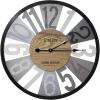imageSorbus Wall Clock Decorative 24 Battery Operated Decorative for Kitchen Bedrooms Office Living Room Silent Analog Clock Woodley Park Station Text Rustic Modern Farmhouse Decor Wooden Metal