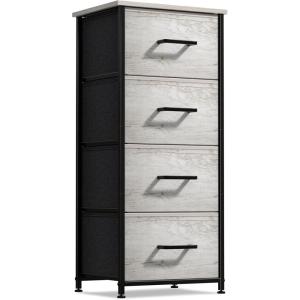 imageSorbus Fabric Dresser for Kids Bedroom  Chest of 6 Drawers Tall Storage Tower Clothing Organizer for Closet for Playroom for Nursery Steel Frame Fabric Bins  Wood Handle GreigeGreige