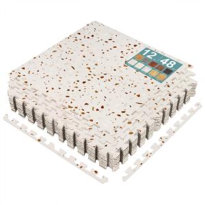 imageSorbus Wood Grain Floor Tiles Foam Mat EVA Interlocking Mats Tile 38Inch Thick Flooring Wood Puzzle Exercise Mats wBorders  Home Playroom Basement Apartment Trade Show Baby DanceTerrazzo