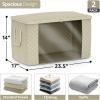 imageSorbus Foldable Storage Bag Organizers Large Clear Window ampamp Carry Handles Great for Clothes Blankets Closets Bedrooms and more 4 Pack GrayBeige