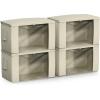 imageSorbus Foldable Storage Bag Organizers Large Clear Window ampamp Carry Handles Great for Clothes Blankets Closets Bedrooms and more 4 Pack GrayBeige