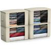 imageSorbus Foldable Storage Bag Organizers Large Clear Window ampamp Carry Handles Great for Clothes Blankets Closets Bedrooms and more 4 Pack GrayBeige