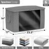 imageSorbus Foldable Storage Bag Organizers Large Clear Window ampamp Carry Handles Great for Clothes Blankets Closets Bedrooms and more 4 Pack GrayGray