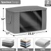 imageSorbus Foldable Storage Bag Organizers Large Clear Window ampamp Carry Handles Great for Clothes Blankets Closets Bedrooms and more 4 Pack GrayGray