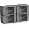 imageSorbus Foldable Storage Bag Organizers Large Clear Window ampamp Carry Handles Great for Clothes Blankets Closets Bedrooms and more 4 Pack GrayGray