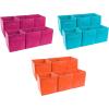 imageSorbus Foldable Storage Cube Basket Bin  Great for Nursery Playroom Closet Home Organization Aqua Pink Orange 18 Pack