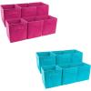 imageSorbus Foldable Storage Cube Basket Bin Set of 12 6 Pink 6 Aqua