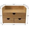 imageSorbus Bamboo Desk Organizer  3Tier 100 Bamboo Desktop Organizers  Mini Bamboo Desk Drawer Tabletop Storage Box Countertop Organization 3 Drawers ampamp Shelf  Office Makeup Vanity Fully AssembledBamboo