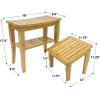 imageSorbus Bamboo Shower Bench and Foot Stool Set for Inside Shower  Wooden Bath Chair Waterproof Bathroom Seat with Storage Shelf  Stool Great for Bathroom Spa Sauna
