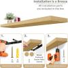 imageSorbus Floating Shelves for Wall  55 Inch ExtraLong Bathroom Shelves Wall Decor for Bedroom Kitchen Living Room Book Storage  Mounted Floating Shelf with Hidden Brackets White 2 PackMaple Wood