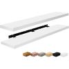 imageSorbus Floating Shelves for Wall  55 Inch ExtraLong Bathroom Shelves Wall Decor for Bedroom Kitchen Living Room Book Storage  Mounted Floating Shelf with Hidden Brackets White 2 PackWhite