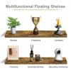 imageSorbus Floating Shelves for Wall  55 Inch ExtraLong Bathroom Shelves Wall Decor for Bedroom Kitchen Living Room Book Storage  Mounted Floating Shelf with Hidden Brackets White 2 PackRustic Brown