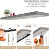 imageSorbus Floating Shelves for Wall  55 Inch ExtraLong Bathroom Shelves Wall Decor for Bedroom Kitchen Living Room Book Storage  Mounted Floating Shelf with Hidden Brackets White 2 PackGrey