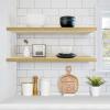 imageSorbus Floating Shelves for Wall  55 Inch ExtraLong Bathroom Shelves Wall Decor for Bedroom Kitchen Living Room Book Storage  Mounted Floating Shelf with Hidden Brackets White 2 PackMaple Wood