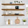 imageSorbus Floating Shelves for Wall  55 Inch ExtraLong Bathroom Shelves Wall Decor for Bedroom Kitchen Living Room Book Storage  Mounted Floating Shelf with Hidden Brackets White 2 PackRustic Brown