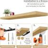 imageSorbus Floating Shelves for Wall  55 Inch ExtraLong Bathroom Shelves Wall Decor for Bedroom Kitchen Living Room Book Storage  Mounted Floating Shelf with Hidden Brackets White 2 PackMaple Wood