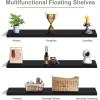 imageSorbus Floating Shelves for Wall  55 Inch ExtraLong Bathroom Shelves Wall Decor for Bedroom Kitchen Living Room Book Storage  Mounted Floating Shelf with Hidden Brackets White 2 PackBlack