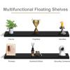 imageSorbus Floating Shelves for Wall  55 Inch ExtraLong Bathroom Shelves Wall Decor for Bedroom Kitchen Living Room Book Storage  Mounted Floating Shelf with Hidden Brackets White 2 PackBlack