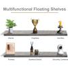 imageSorbus Floating Shelves for Wall  55 Inch ExtraLong Bathroom Shelves Wall Decor for Bedroom Kitchen Living Room Book Storage  Mounted Floating Shelf with Hidden Brackets White 2 PackGrey