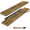 imageSorbus Floating Shelves for Wall  55 Inch ExtraLong Bathroom Shelves Wall Decor for Bedroom Kitchen Living Room Book Storage  Mounted Floating Shelf with Hidden Brackets White 2 PackRustic Brown