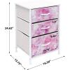 imageSorbus Nightstand Storage Organizer with 3 Drawers  Kids Girls Boys Bedroom Furniture Storage Chest for Clothes Closet Organization  Steel Frame Wood Top Fabric Bin Pastel Tiedye BluePinkTiedye Pink