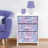 imageSorbus Nightstand Storage Organizer with 3 Drawers  Kids Girls Boys Bedroom Furniture Storage Chest for Clothes Closet Organization  Steel Frame Wood Top Fabric Bin Pastel Tiedye BluePinkTiedye Purple