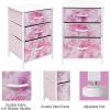 imageSorbus Nightstand Storage Organizer with 3 Drawers  Kids Girls Boys Bedroom Furniture Storage Chest for Clothes Closet Organization  Steel Frame Wood Top Fabric Bin Pastel Tiedye BluePinkTiedye Pink