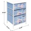 imageSorbus Nightstand Storage Organizer with 3 Drawers  Kids Girls Boys Bedroom Furniture Storage Chest for Clothes Closet Organization  Steel Frame Wood Top Fabric Bin Pastel Tiedye BluePinkTiedye Blue