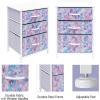 imageSorbus Nightstand Storage Organizer with 3 Drawers  Kids Girls Boys Bedroom Furniture Storage Chest for Clothes Closet Organization  Steel Frame Wood Top Fabric Bin Pastel Tiedye BluePinkTiedye Purple