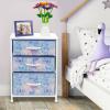 imageSorbus Nightstand Storage Organizer with 3 Drawers  Kids Girls Boys Bedroom Furniture Storage Chest for Clothes Closet Organization  Steel Frame Wood Top Fabric Bin Pastel Tiedye BluePinkTiedye Blue