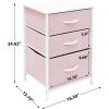 imageSorbus Nightstand Storage Organizer with 3 Drawers  Kids Girls Boys Bedroom Furniture Storage Chest for Clothes Closet Organization  Steel Frame Wood Top Fabric Bin Pastel Tiedye BluePinkPastel Pink