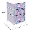 imageSorbus Nightstand Storage Organizer with 3 Drawers  Kids Girls Boys Bedroom Furniture Storage Chest for Clothes Closet Organization  Steel Frame Wood Top Fabric Bin Pastel Tiedye BluePinkTiedye Purple