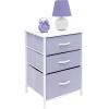 imageSorbus Nightstand Storage Organizer with 3 Drawers  Kids Girls Boys Bedroom Furniture Storage Chest for Clothes Closet Organization  Steel Frame Wood Top Fabric Bin Pastel Tiedye BluePinkPastel Purple