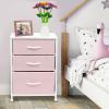 imageSorbus Nightstand Storage Organizer with 3 Drawers  Kids Girls Boys Bedroom Furniture Storage Chest for Clothes Closet Organization  Steel Frame Wood Top Fabric Bin Pastel Tiedye BluePinkPastel Pink