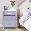 imageSorbus Nightstand Storage Organizer with 3 Drawers  Kids Girls Boys Bedroom Furniture Storage Chest for Clothes Closet Organization  Steel Frame Wood Top Fabric Bin Pastel Tiedye BluePinkPastel Purple