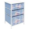 imageSorbus Nightstand Storage Organizer with 3 Drawers  Kids Girls Boys Bedroom Furniture Storage Chest for Clothes Closet Organization  Steel Frame Wood Top Fabric Bin Pastel Tiedye BluePinkTiedye Blue