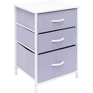 imageSorbus Nightstand Storage Organizer with 3 Drawers  Kids Girls Boys Bedroom Furniture Storage Chest for Clothes Closet Organization  Steel Frame Wood Top Fabric Bin Pastel Tiedye BluePinkPastel Purple
