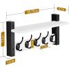 imageSorbus Coat Hooks Wall Mount with Shelf  24 Inch Coat Rack Wall Mount with 5 Heavy Duty Hooks  Floating Wall Shelf with Hooks for Entryway Bathroom Bedroom Kitchen or Mudroom BlackWhite