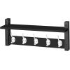 imageSorbus Coat Hooks Wall Mount with Shelf  16 Inch Coat Rack Wall Mount with 5 Heavy Duty Hooks  Floating Wall Shelf with Hooks for Entryway Bathroom Bedroom Kitchen or Mudroom BlackBlack
