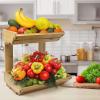 imageSorbus Bamboo Fruit Vegetable Basket Kitchen Counter Stand 2 Tier Rack Home Storage Tiered Bowl Display Tray Holder for Bread Fruit Vegetables ampamp Snacks