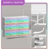 imageSorbus Dresser with 6 Drawers  Furniture Storage Tower Unit for Bedroom Hallway Closet Office Organization  Steel Frame Wood Top Easy Pull Fabric Bins 6Drawer Rainbow