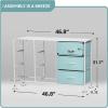 imageSorbus Kids Dresser with 9 Drawers  Storage Unit Organizer Chest for Clothes  Bedroom Kids Room Nursery ampamp ClosetAqua