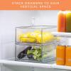 imageSorbus Medium Clear Storage Drawers 6 Pack  Stackable Organizer Drawers for Fridge Pantry Kitchen  PullOut Storage Bins with Handles Slide Out Acrylic Drawers6 Pack