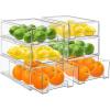 imageSorbus Medium Clear Storage Drawers 6 Pack  Stackable Organizer Drawers for Fridge Pantry Kitchen  PullOut Storage Bins with Handles Slide Out Acrylic Drawers6 Pack