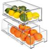 imageSorbus Medium Clear Storage Drawers 6 Pack  Stackable Organizer Drawers for Fridge Pantry Kitchen  PullOut Storage Bins with Handles Slide Out Acrylic Drawers2 Pack