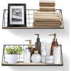 imageSorbus Floating Shelves Wall Mounted Rustic Wood Storage Set for Picture Frames Collectibles Decorative Items Great for Living Room Office Bedroom Bathroom Kitchen etc 2Pack Natural