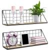 imageSorbus Floating Shelves Wall Mounted Rustic Wood Storage Set for Picture Frames Collectibles Decorative Items Great for Living Room Office Bedroom Bathroom Kitchen etc 2Pack Natural