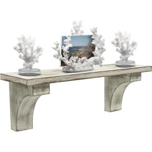 imageSorbus Floating Shelf  Wall Mounted Rustic Shelves Farmhouse Wall Decor Shelving for Living Room Bathroom Bedroom Entryway Office Book Shelf Organizer for Baby Nursery Decor Kids Playroom