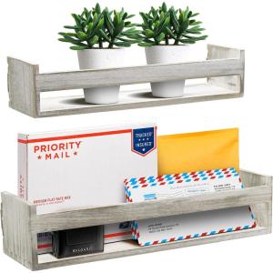 imageSorbus Rustic Floating Wood Shelves for Bathroom Decorative Storage Shelves for Kitchen Wall Baby Nursery Dcor Farmhouse Spice Rack Living Room Book Shelf Organizer Grey