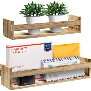 imageSorbus Rustic Floating Wood Shelves for Bathroom Decorative Storage Shelves for Kitchen Wall Baby Nursery Dcor Farmhouse Spice Rack Living Room Book Shelf Organizer Maple